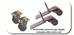  Upright Piano Extended Toe Kit Safety Castor with Large  castor and  Brakes